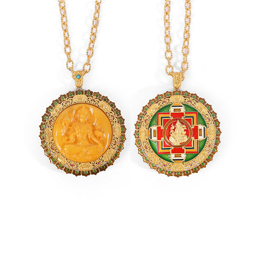 ZenWuxiang Beeswax Tara S925 Silver Pendant (Approx.26mm)