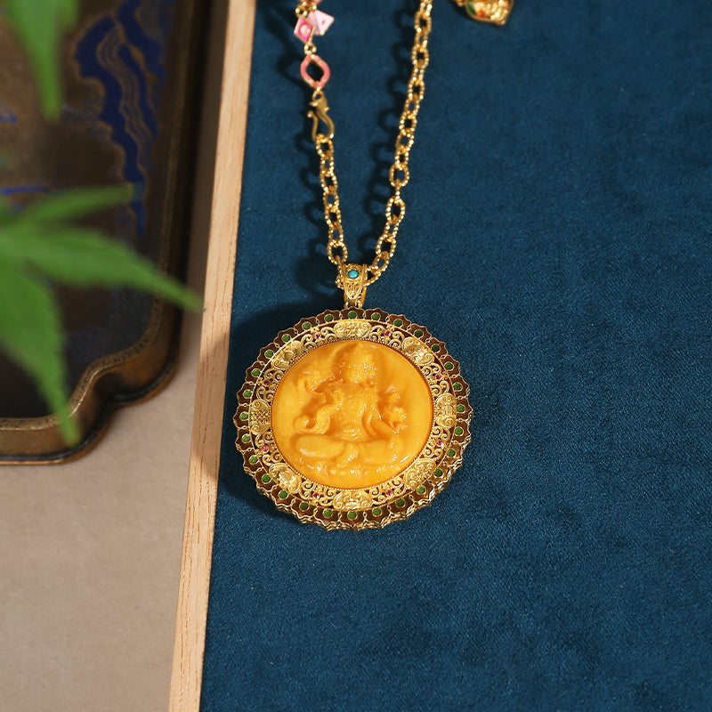 PurePeak Beeswax Tara S925 Silver Pendant (Approx.26mm)