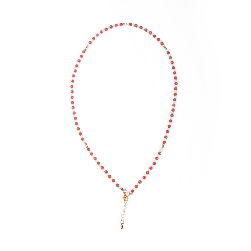 PurePeak “Red Serpent Series” Baoshan Ice Red & Green Turquoise Necklace