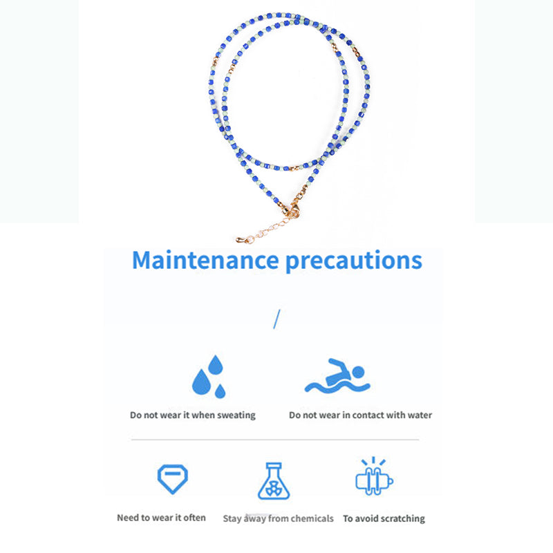 PurePeak “Red Serpent Series” Lapis & Turquoise Clavicle Necklace