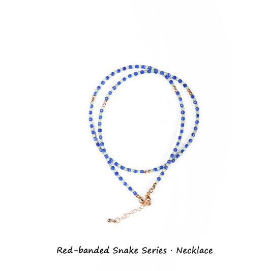 PurePeak “Red Serpent Series” Lapis & Turquoise Clavicle Necklace