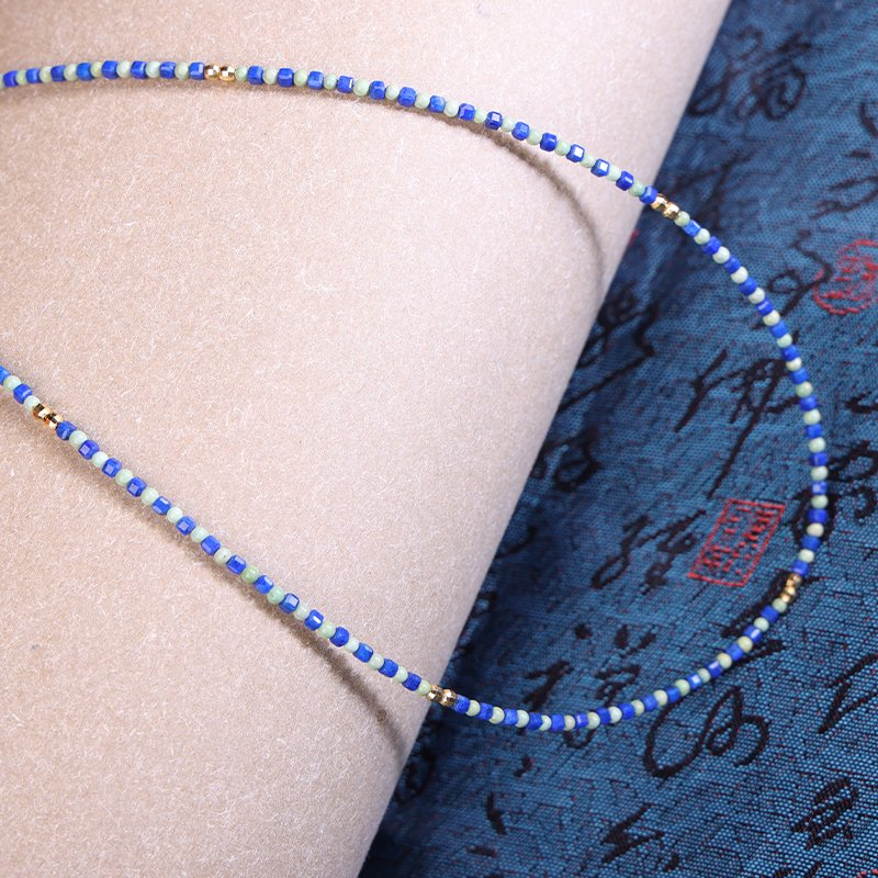 PurePeak “Red Serpent Series” Lapis & Turquoise Clavicle Necklace