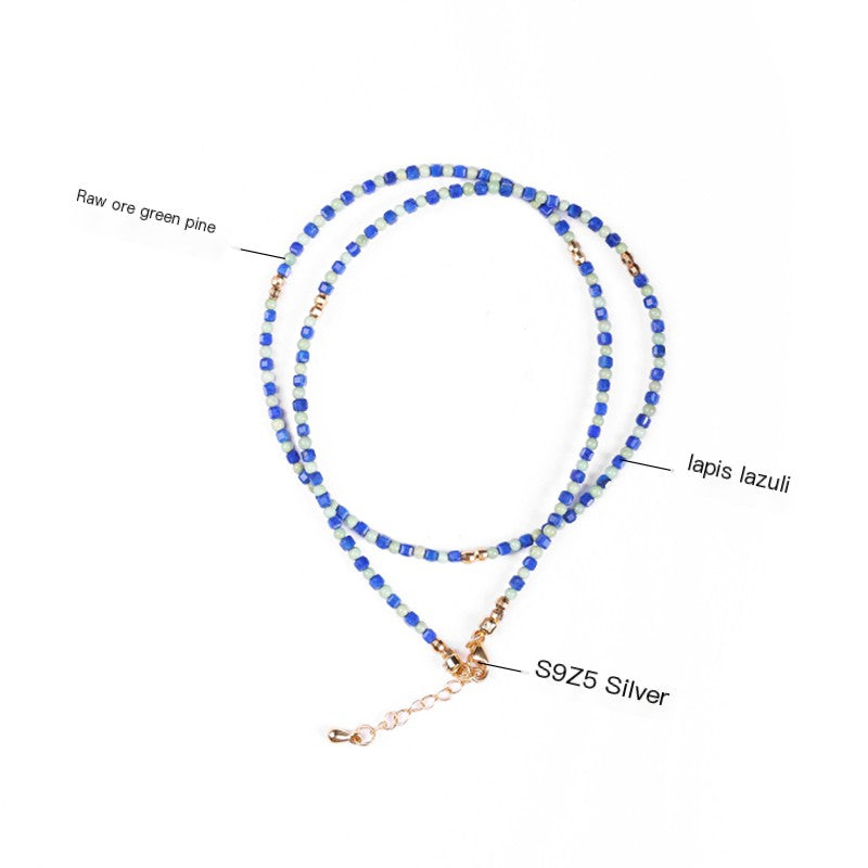 PurePeak “Red Serpent Series” Lapis & Turquoise Clavicle Necklace