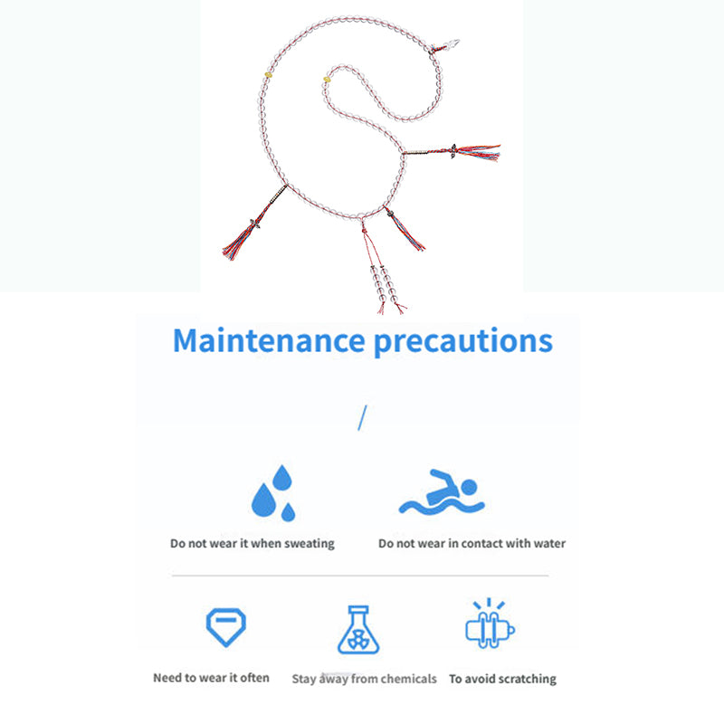 PurePeak “Himalayan Crystal Series” Braided Cord 108 Beads Necklace