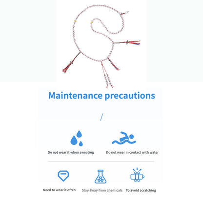 PurePeak “Himalayan Crystal Series” Braided Cord 108 Beads Necklace