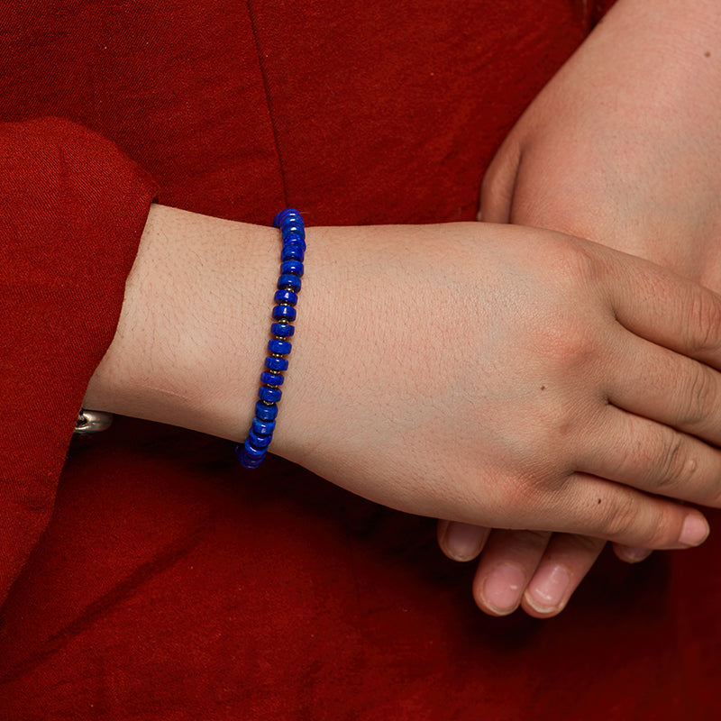 PurePeak “Sky Top Series” Straight-Cut Lapis Bracelet