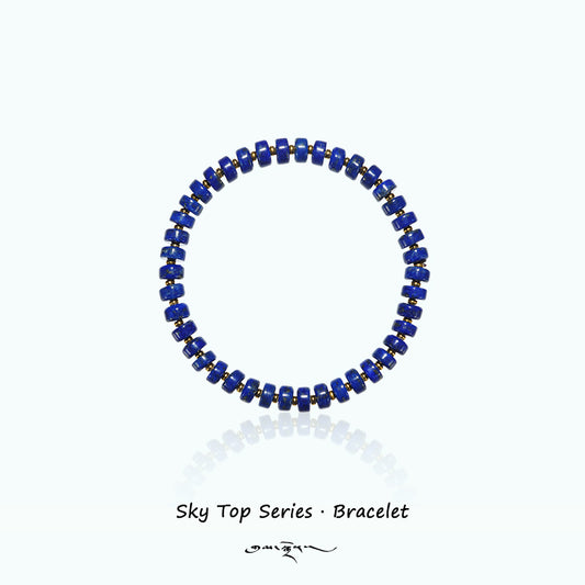 PurePeak “Sky Top Series” Straight-Cut Lapis Bracelet