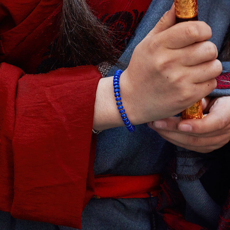 PurePeak “Sky Top Series” Straight-Cut Lapis Bracelet