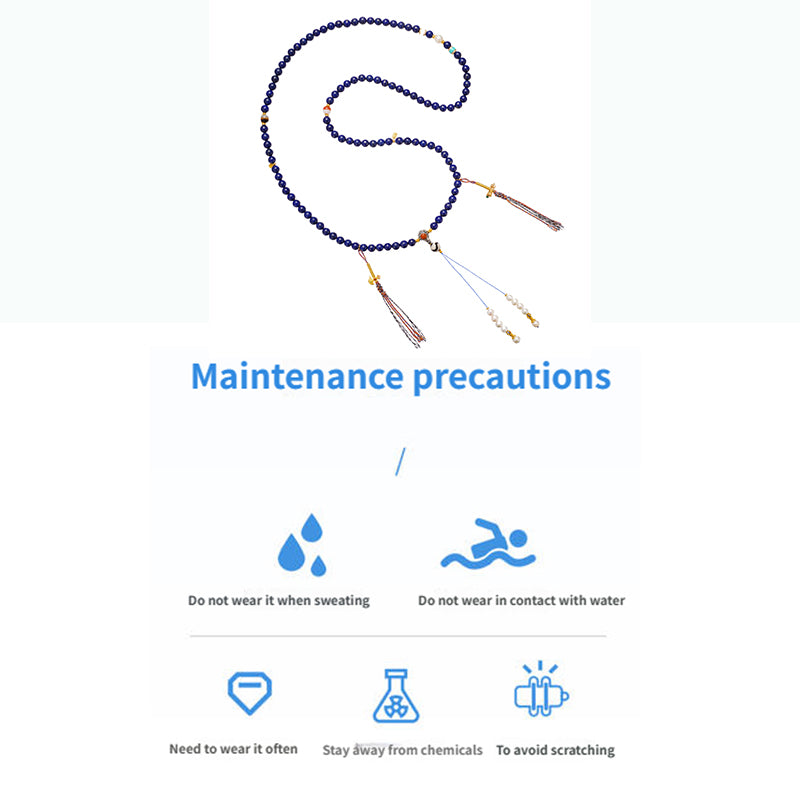 PurePeak “Sky Top Series” Lapis 108 Mala Necklace