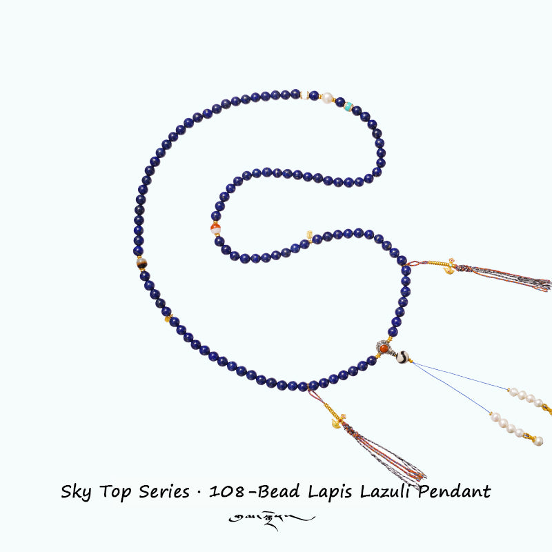 PurePeak “Sky Top Series” Lapis 108 Mala Necklace