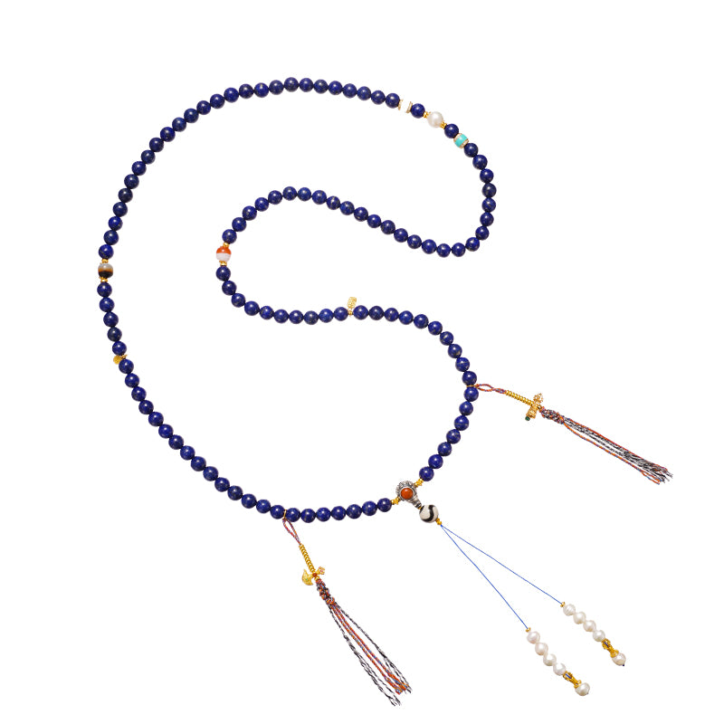 PurePeak “Sky Top Series” Lapis 108 Mala Necklace
