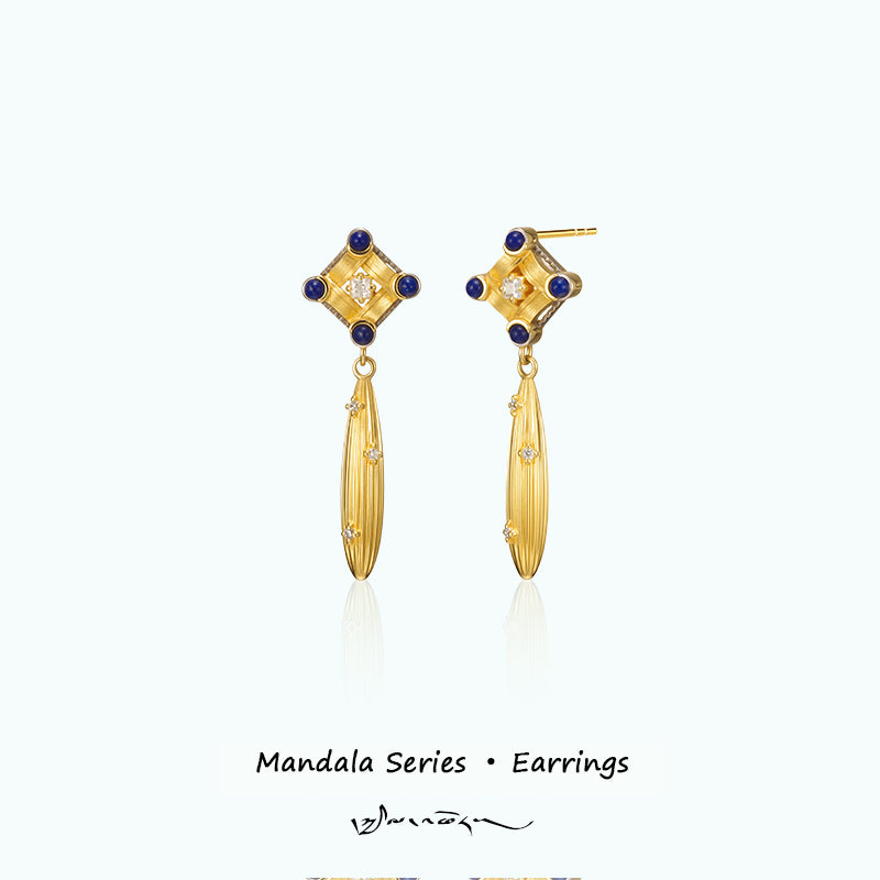 PurePeak “Mandala Series” Sculptural Drop Earrings