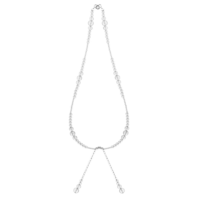 PurePeak “Himalayan Crystal Series” White Crystal Double Pendant Necklace