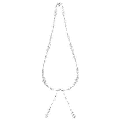 PurePeak “Himalayan Crystal Series” White Crystal Double Pendant Necklace