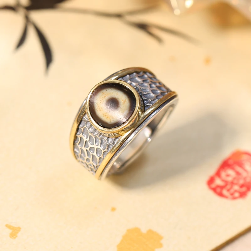 PurePeak Single-Eye Dzi Protection Ring