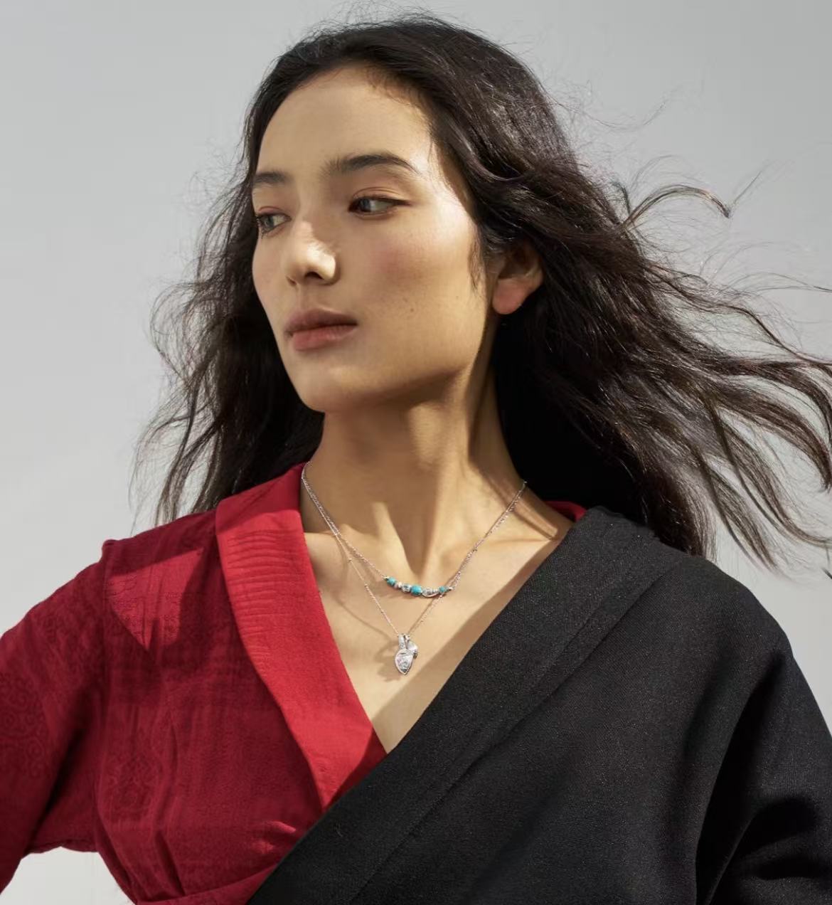 PurePeak “Mountains Conch Series” Twin Drop Necklace