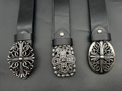 Chrome Jewels Style Cowhide Leather Belt