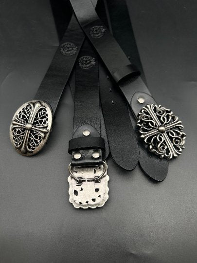 Chrome Jewels Style Cowhide Leather Belt