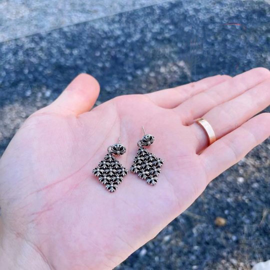 Chrome jewelry Earrings,Chrome Style Earrings,Handmade