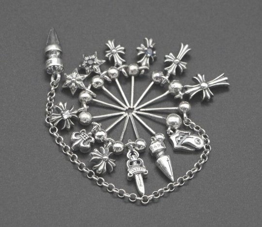 Chrome jewelry Earrings, Silver Goth Earrings, Handmade Earrings