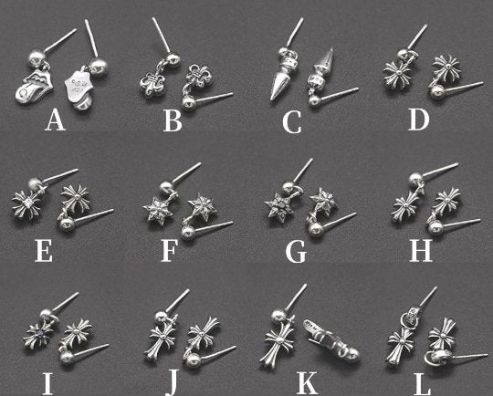 Chrome jewelry Earrings, Silver Goth Earrings, Handmade Earrings