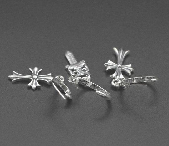 Chrome jewelry Earrings, Silver Goth Earrings, Handmade Earrings