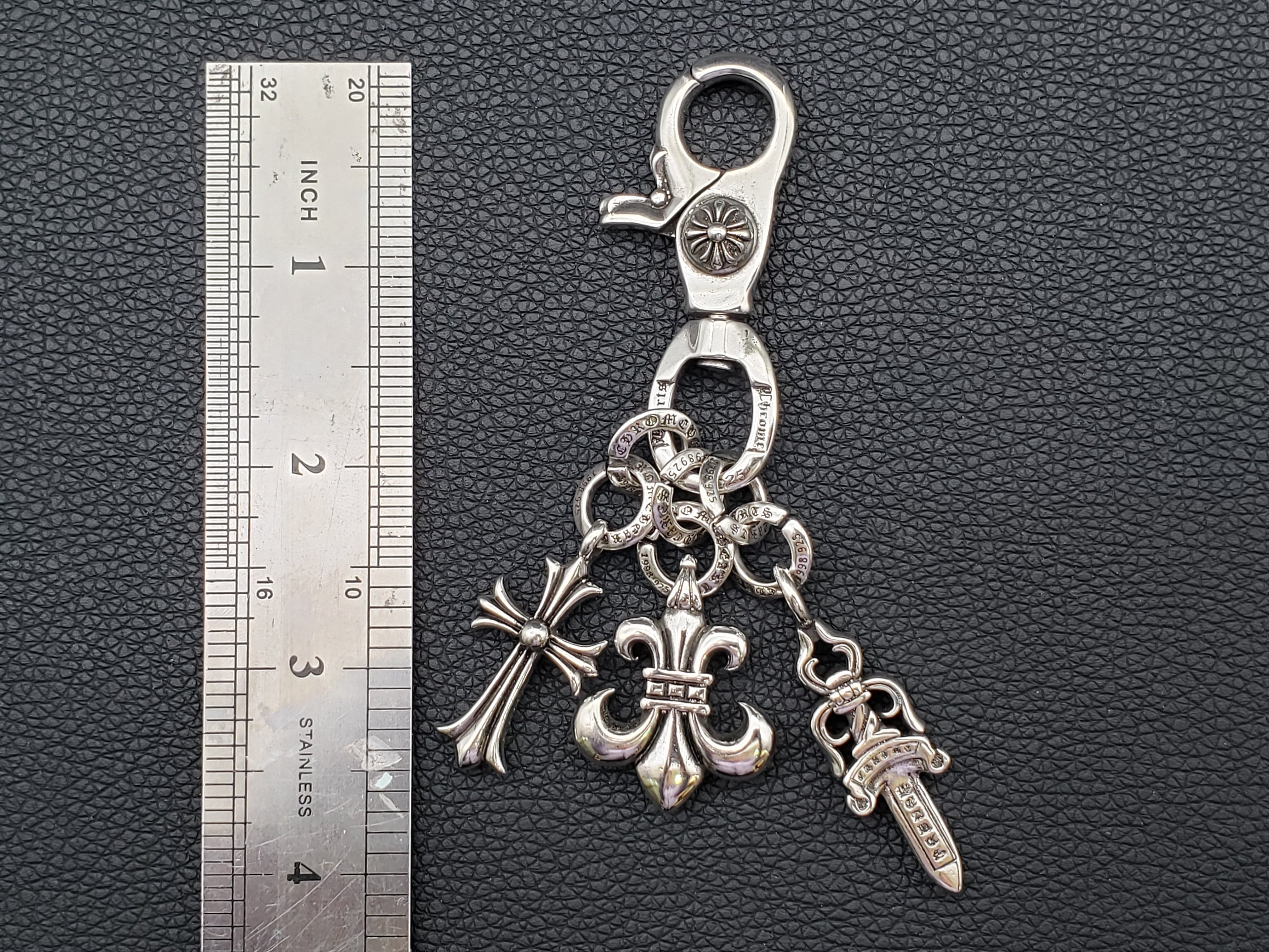 Chrome Jewelry Retro Dice Keychain, 3 in 1 Keychain