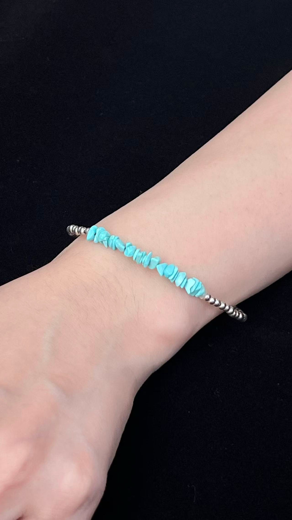 PurePeak Natural Turquoise Silver Tibetan Bracelet