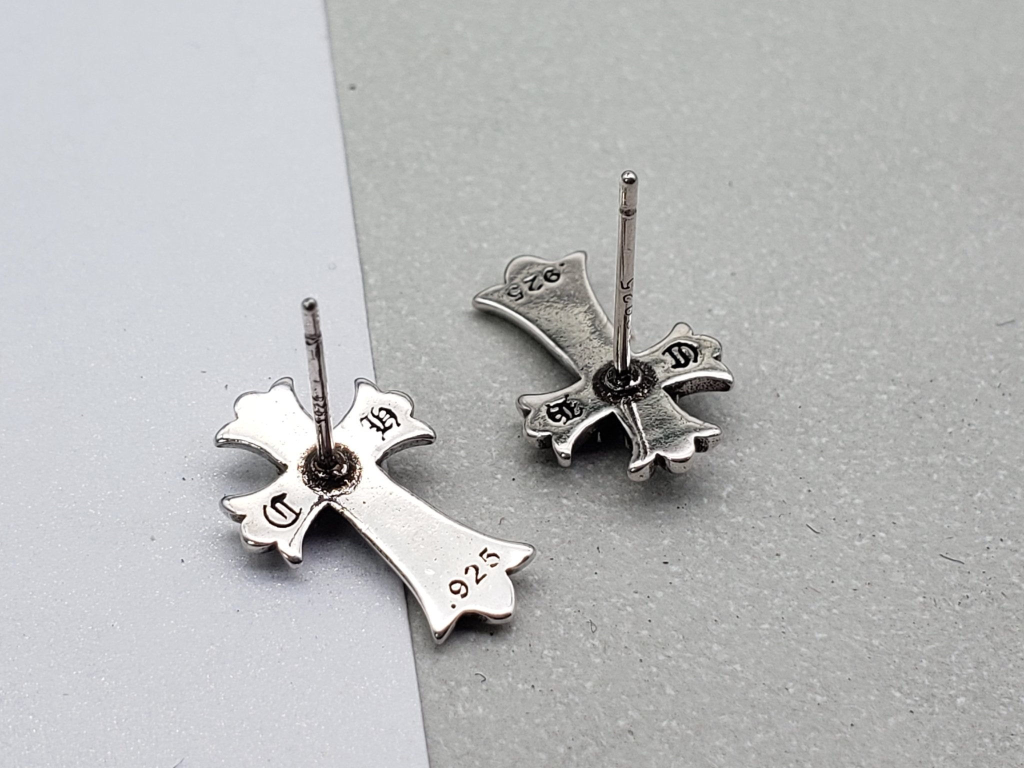 Chrome jewels Earrings,Cross Flower Earrings,  A Pair of Stud Earrings