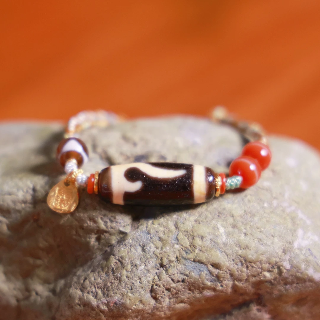 PuerPeak Ruyi Money Hook South Red Agate Braided Bracelet